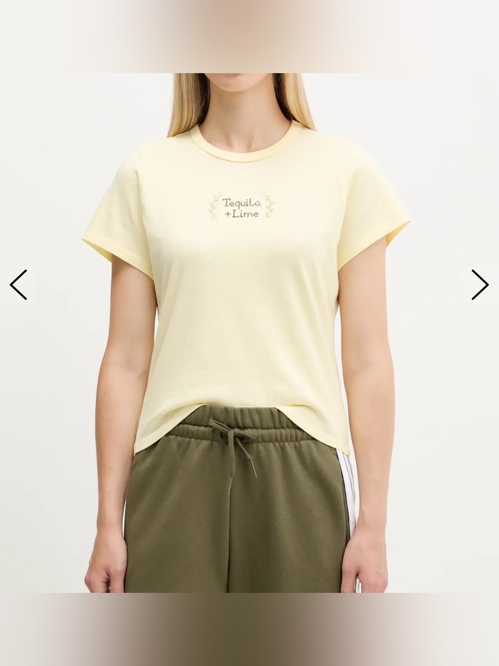 NWT Abercrombie & Fitch Pale Yellow 'Tequila + Lime' Short Sleeve Tee